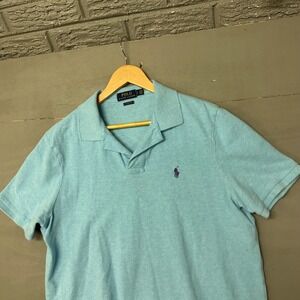 Polo Ralph Lauren Mens Classic Fit Polo Shirt Sky Blue Logo Size L